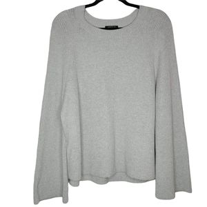 Lafayette 148 New York Ribbed Knit Sweater Pebble Large